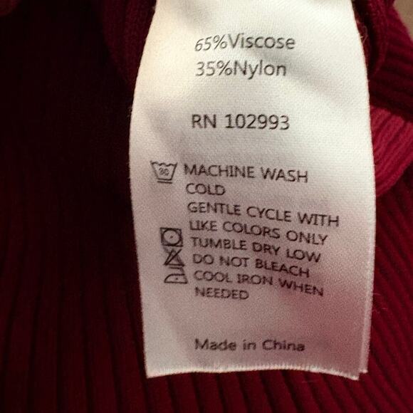 Jason Wu Collective Off the Shoulder Back Tie Maroon Sweater Dress Womens Medium - Picture 9 of 10